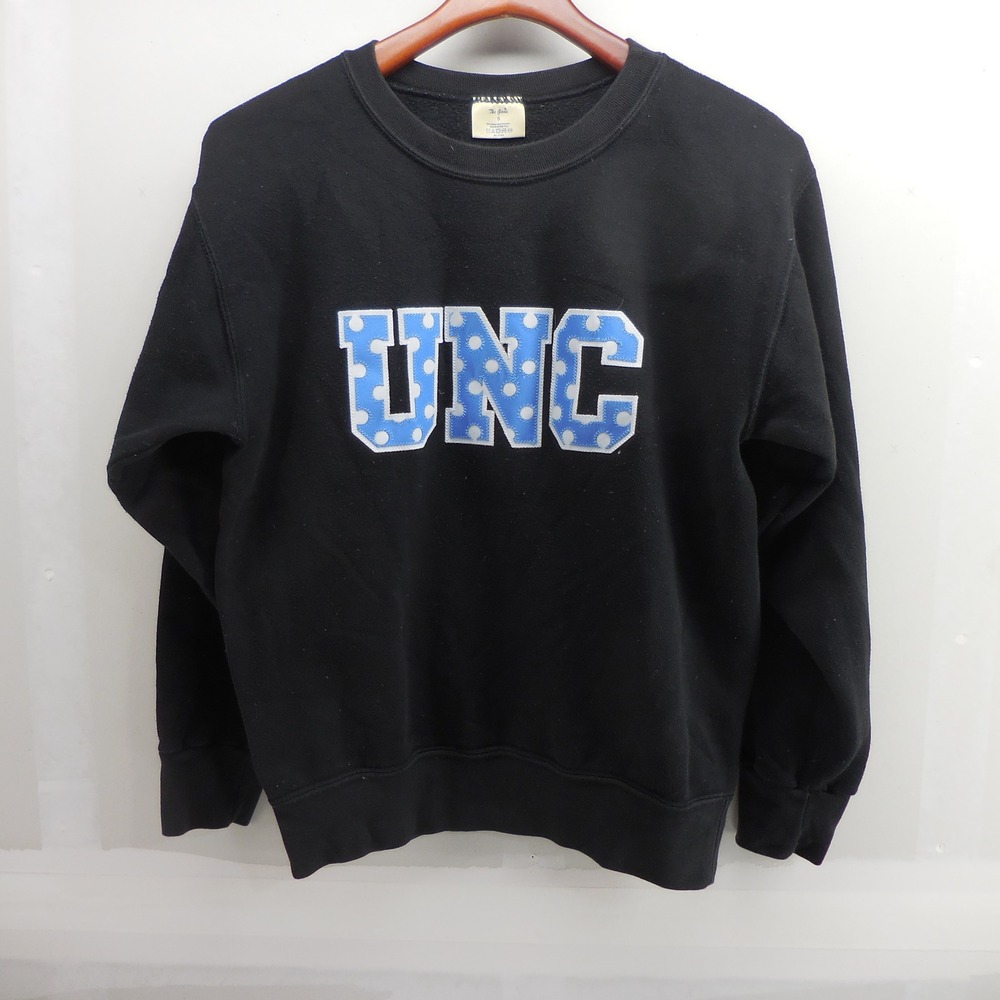 The Game UNC North Carolina Tar Heels Sweatshirt Black Polka Dot Applique Small